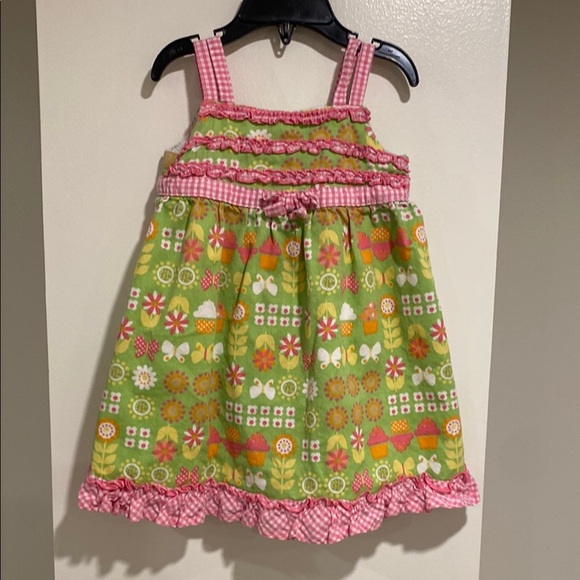 b.t. kids Other - b.t. kids dress with pink gingham straps and bottom ruffle. Size 18 months